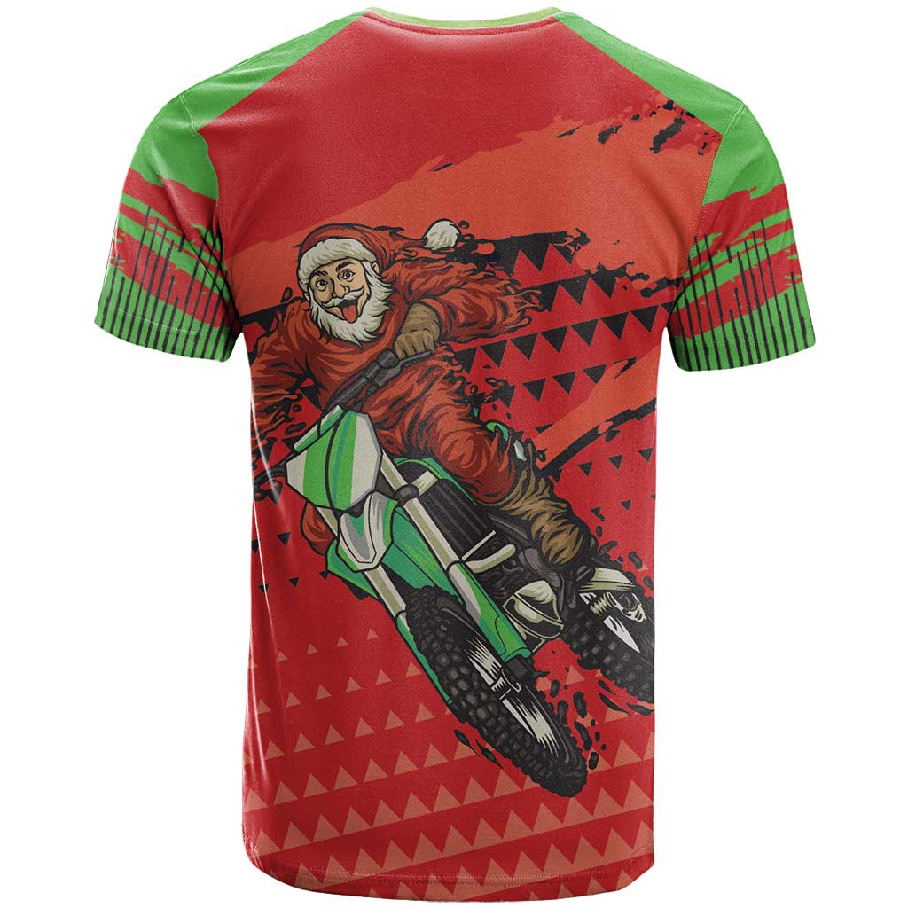 Afro Santa Braaap T shirt Motorcross Christmas DT03