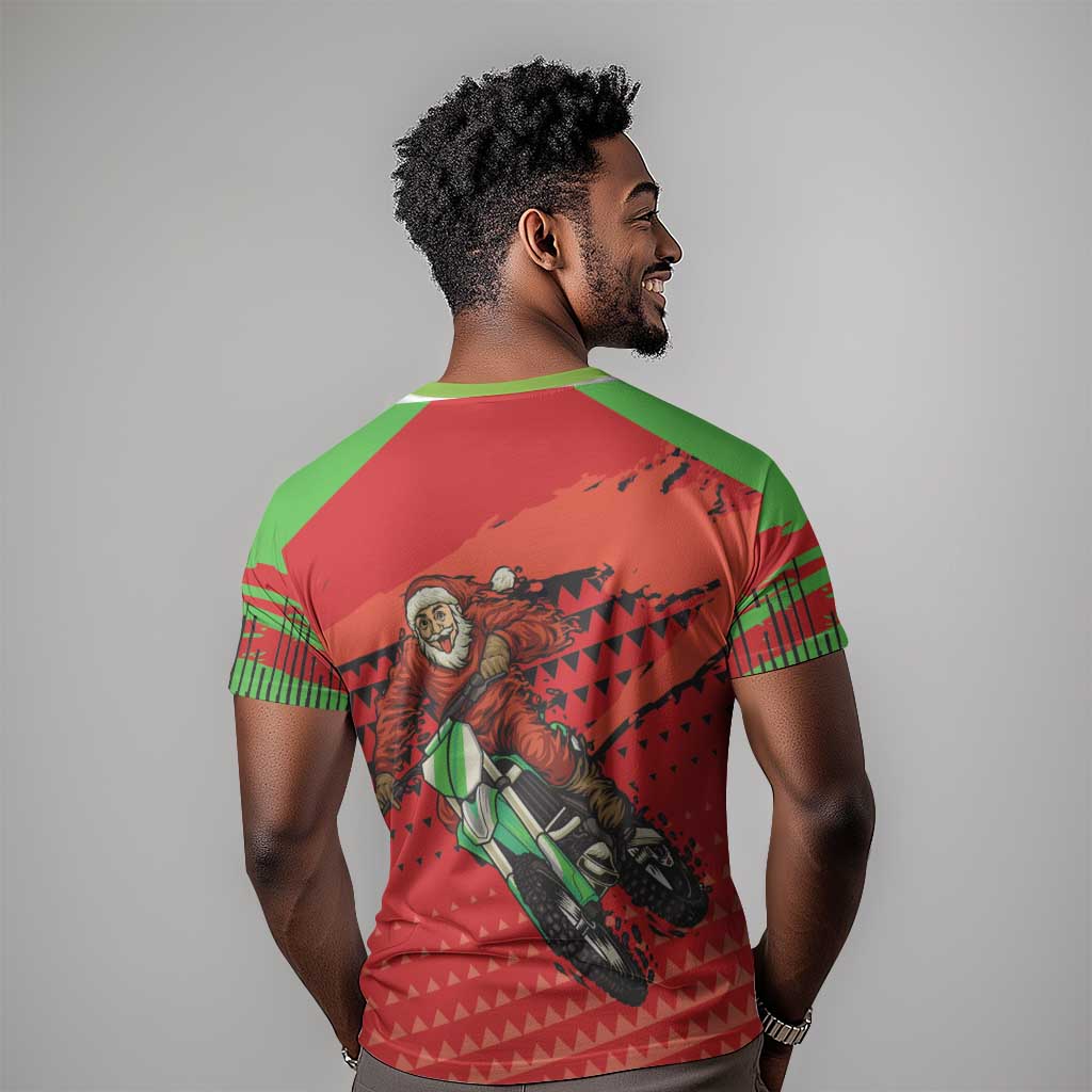 Afro Santa Braaap T shirt Motorcross Christmas DT03