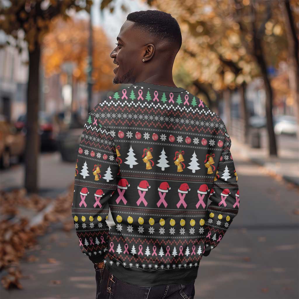 Christmas Tree Breast Cancer Afro Sweatshirt Survivor African DT03