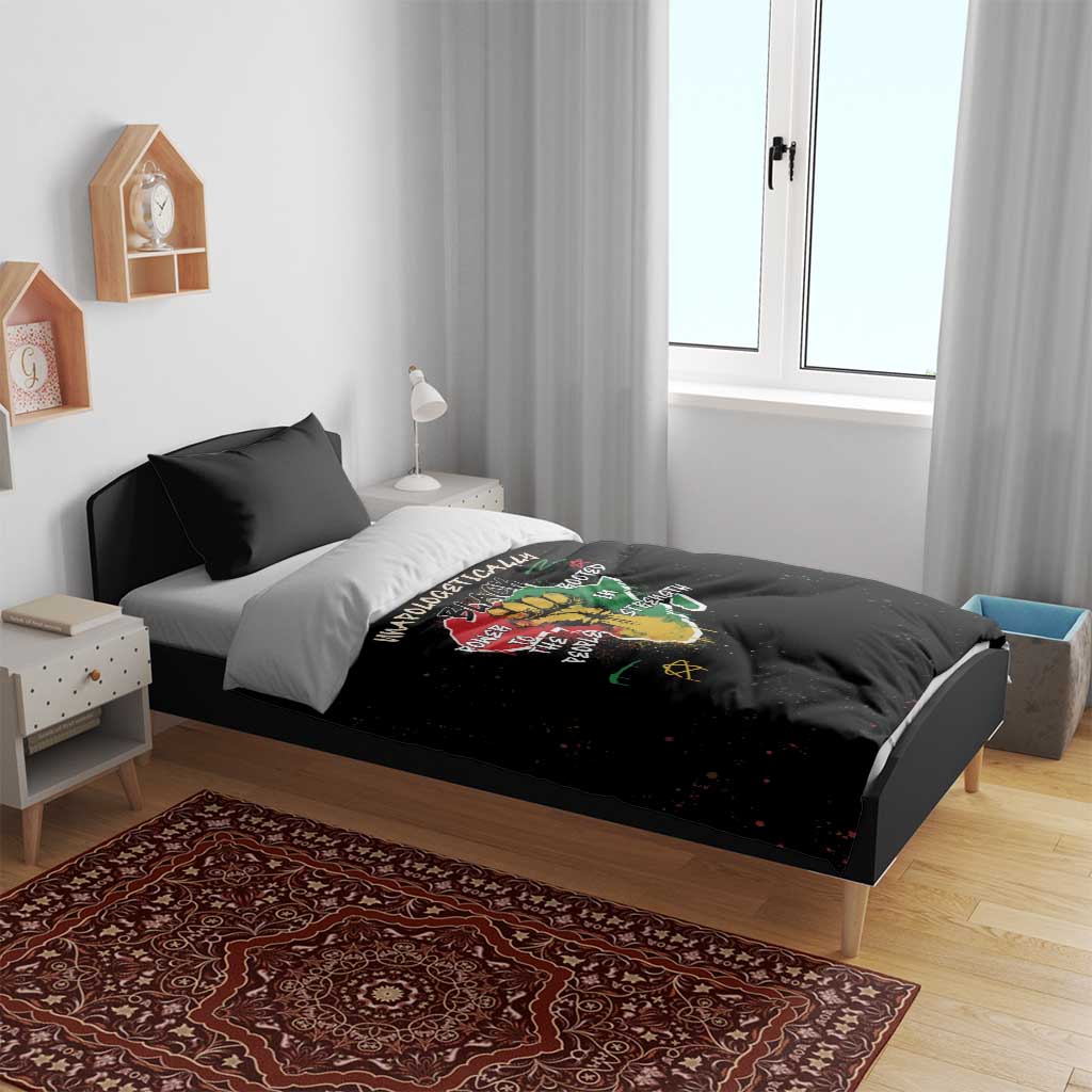 African Black Power Bedding Set Unapologetically Black Raised Fist DT03