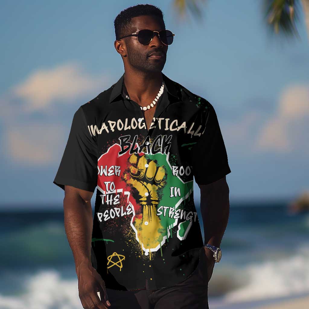 African Black Power Hawaiian Shirt Unapologetically Black Raised Fist DT03