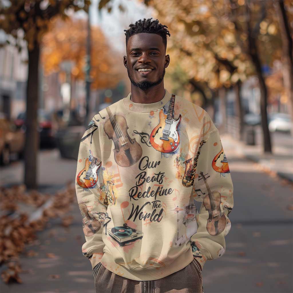 Our Beats Redefine The World African Sweatshirt Afro Music DT03