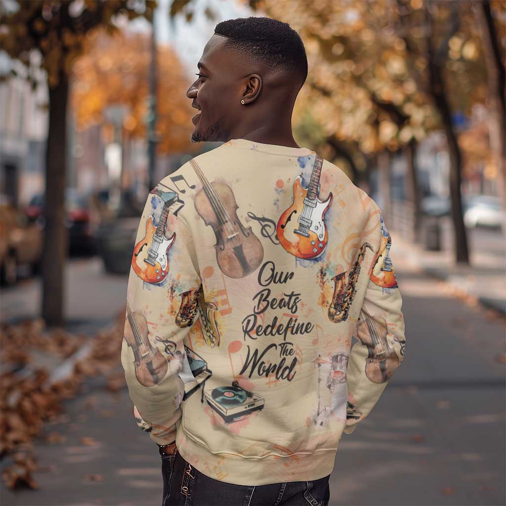 Our Beats Redefine The World African Sweatshirt Afro Music DT03