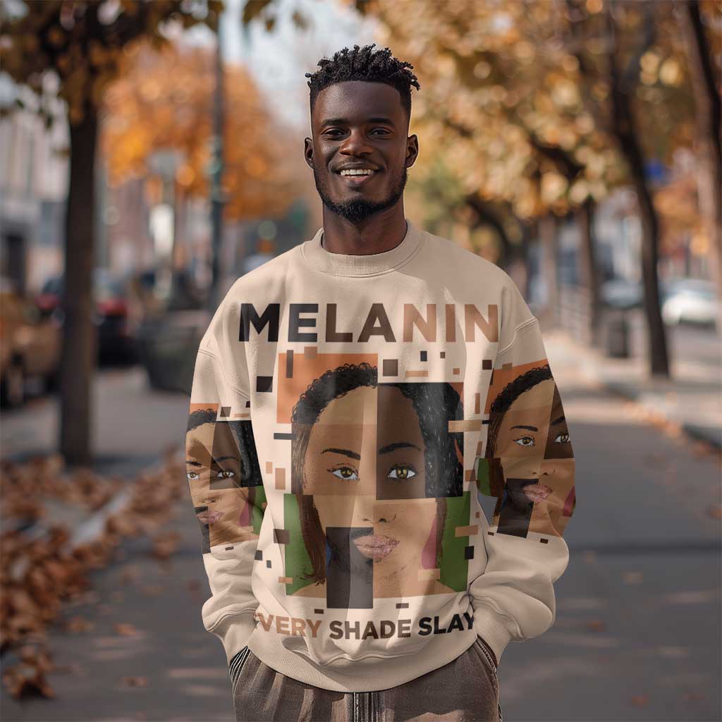 Melanin Every Shade Slays Sweatshirt Afro Women DT03