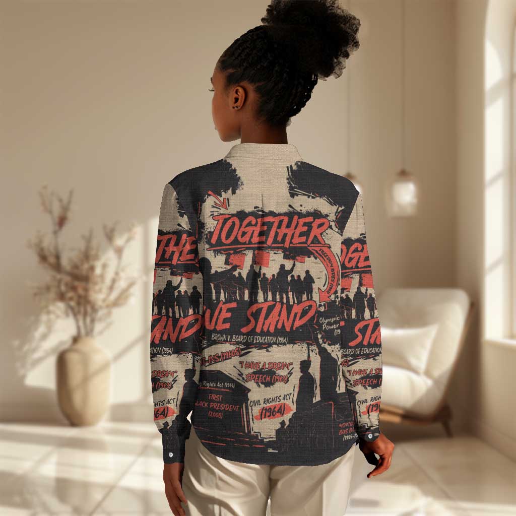 Together We Stand African American Women Casual Shirt Important Milestones History Vintage DT03