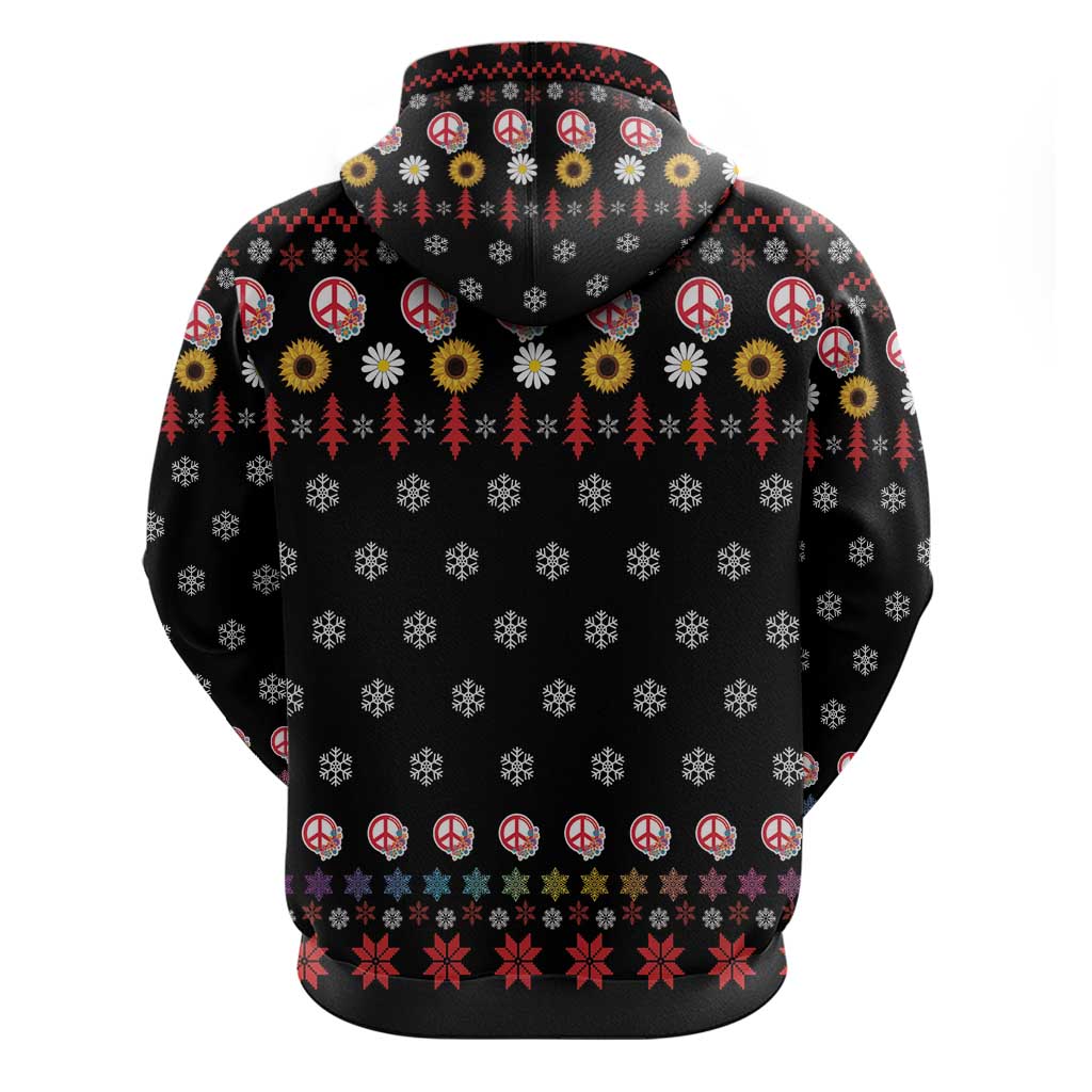 Hippie Xmas Hoodie Hippie Flower Christmas Tree DT03