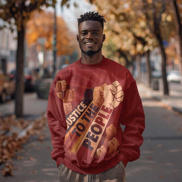 Justice To The People Africa Sweatshirt Afro Raised Fist DT03