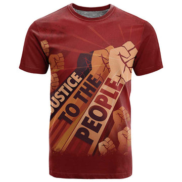 Justice To The People Africa T shirt Afro Raised Fist DT03