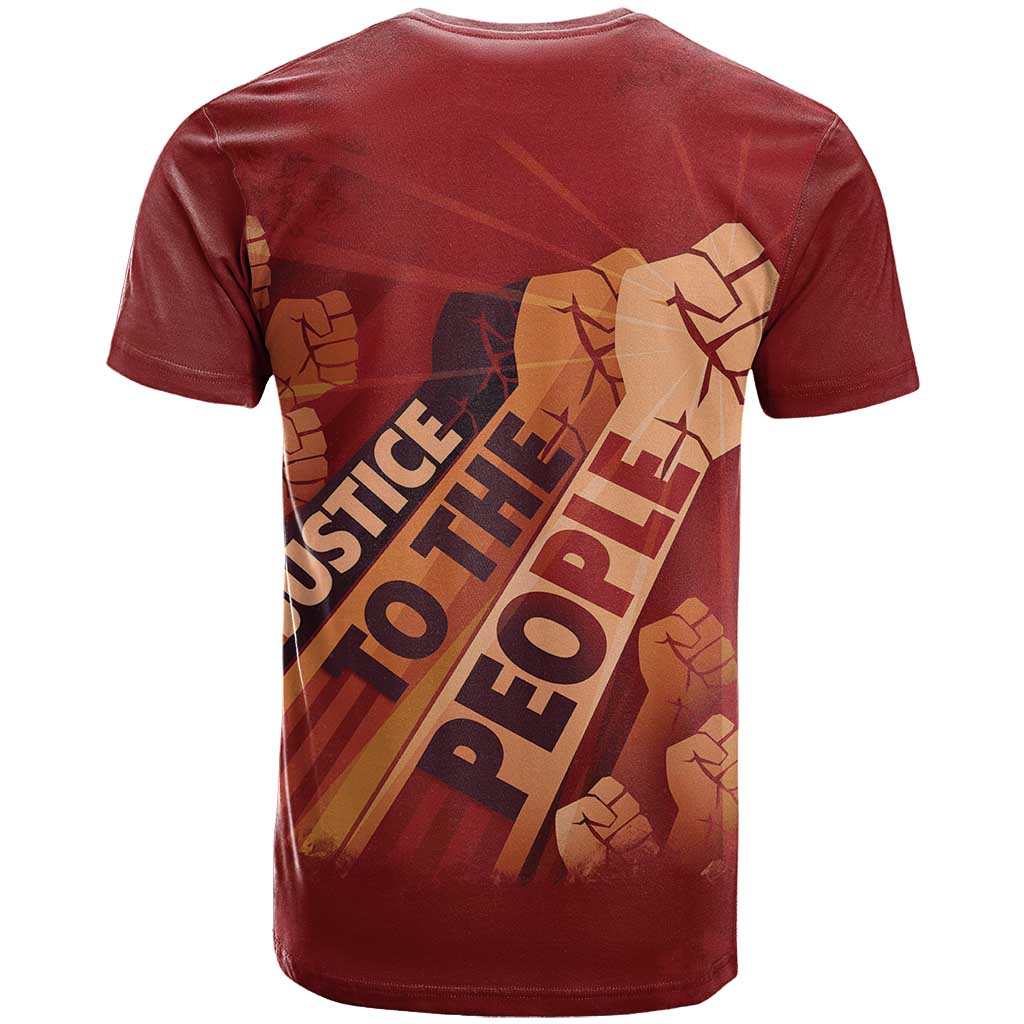 Justice To The People Africa T shirt Afro Raised Fist DT03
