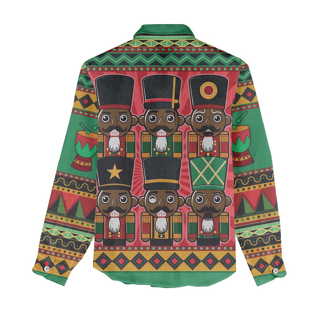 Black Nutcrackers Women Casual Shirt Afro Christmas DT03