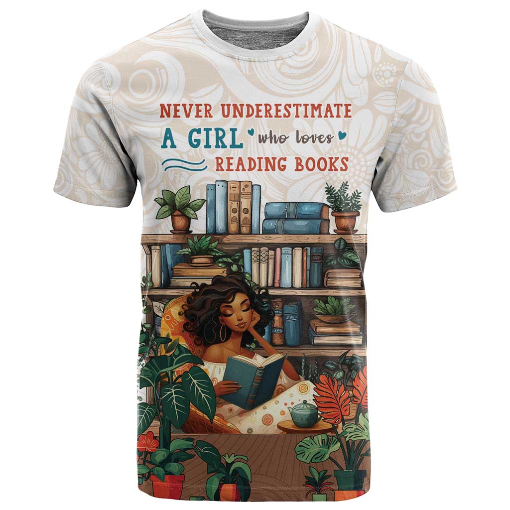 Never Underestimate A Girl Who Loves Reading Books T shirt African Book Lovers DT04