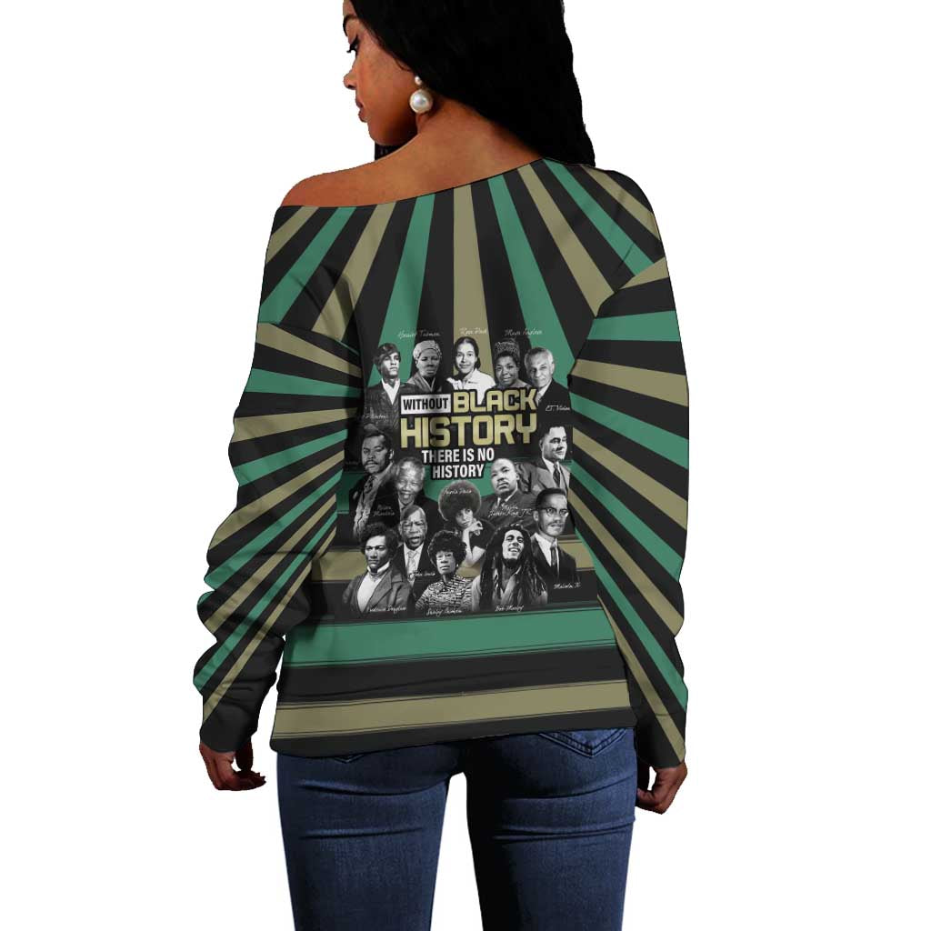 Black History Month Off Shoulder Sweater Civil Rights Leaders DT04