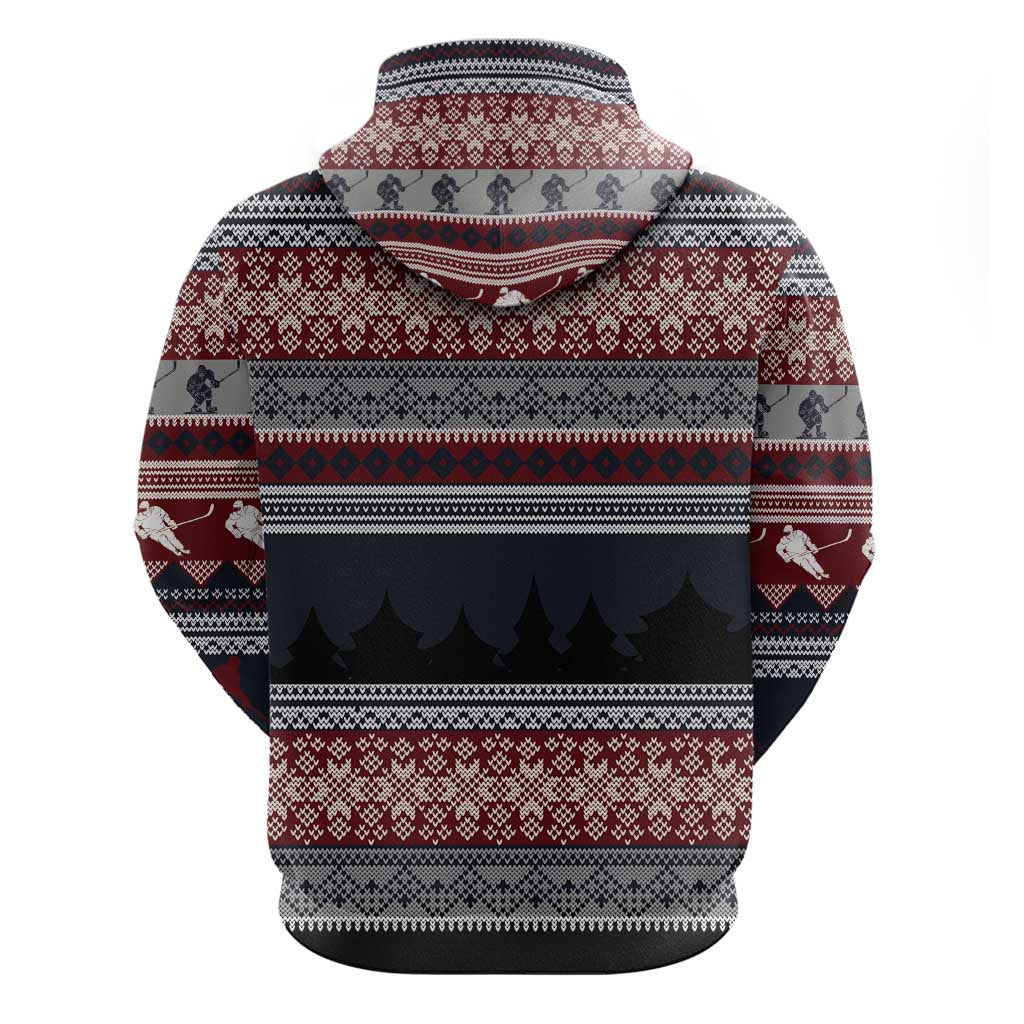 Hockey Checking It Once Checking It Twice Hoodie Santa Playing Ice Hockey Christmas DT04