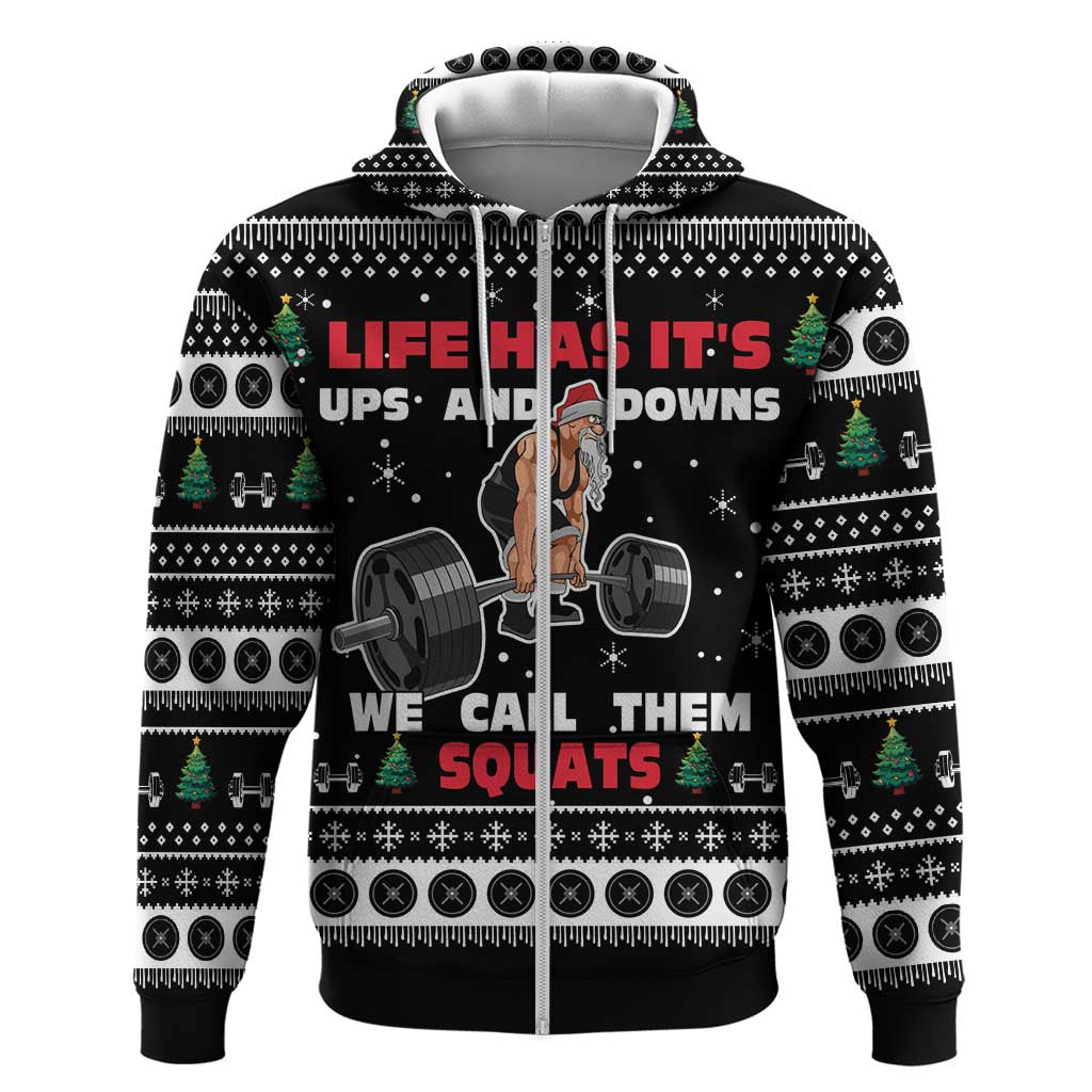 Santa Claus Love Gym Hoodie Christmas Santa Does Weightlifting DT04