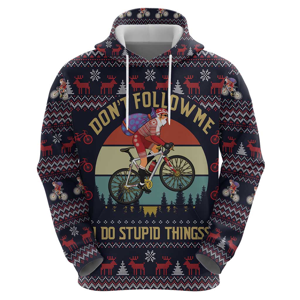 Santa Claus On Mountain Bike Hoodie Christmas Gifts DT04