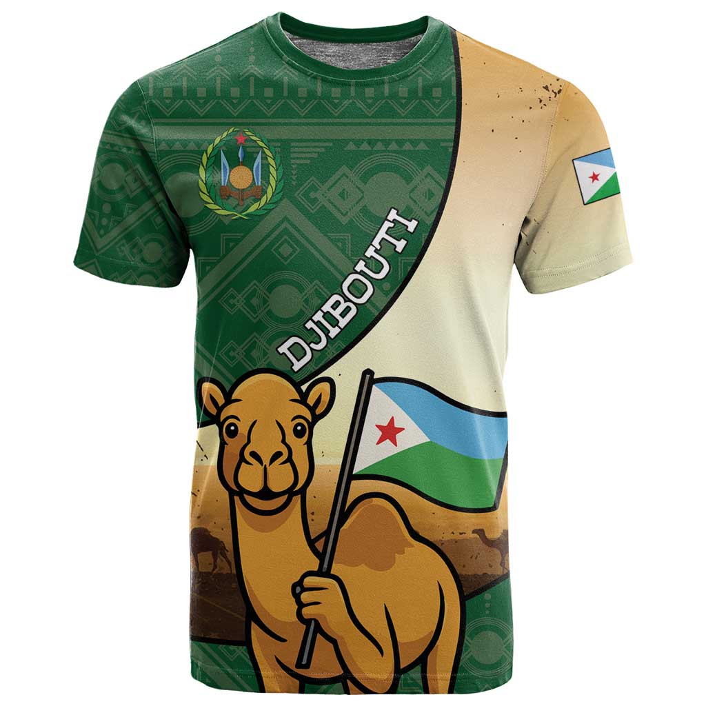 Personalized African Djibouti T shirt Camel Holding Jabuuti Flag DT05