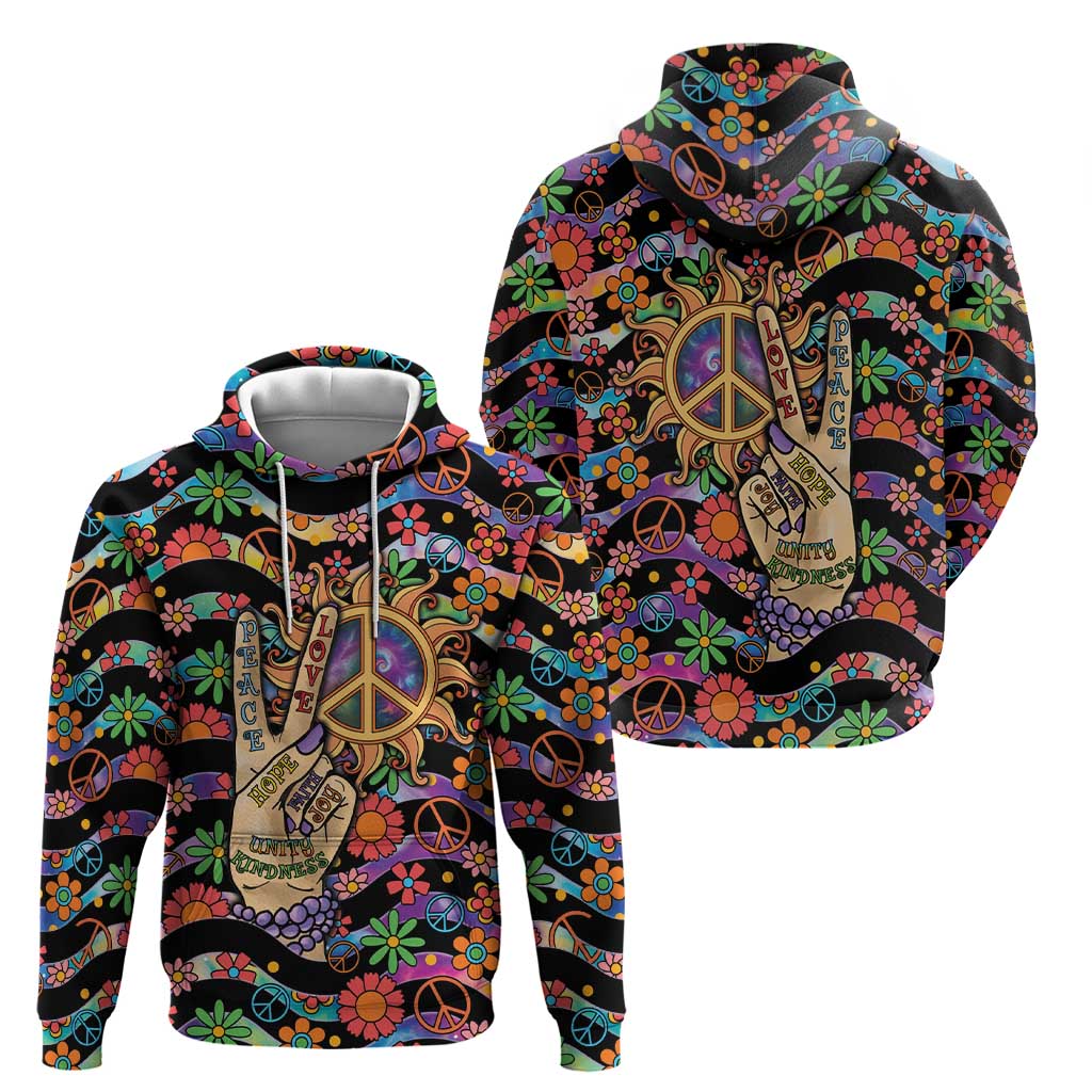 Hippie Hoodie Hand Gesture V With Peace Symbol DT05
