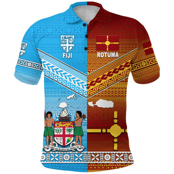 Fiji And Rotuma Tapa Pattern Polo Shirt Together LT8
