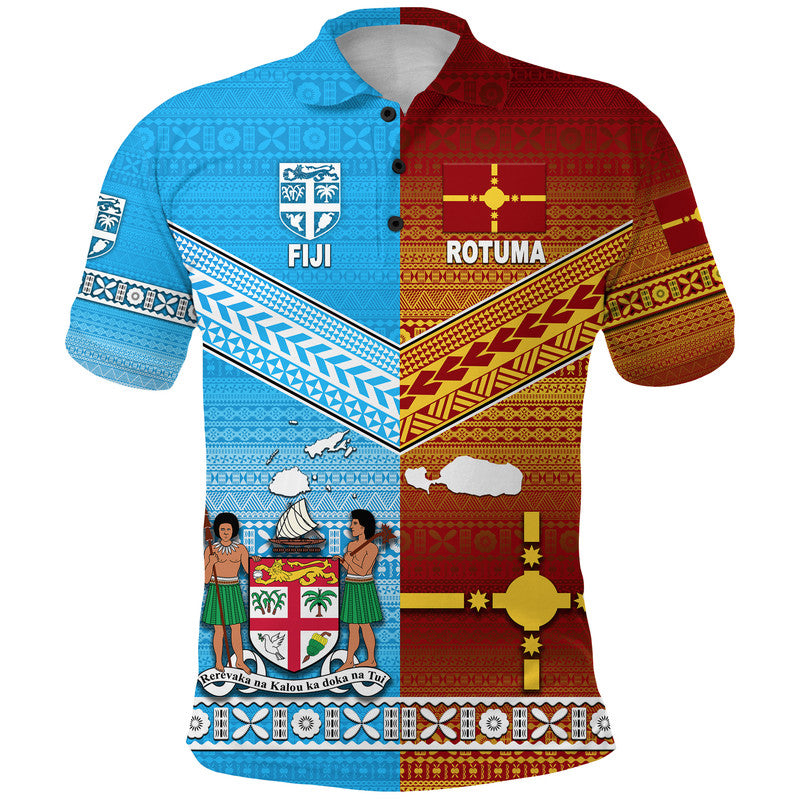 Fiji And Rotuma Tapa Pattern Polo Shirt Together LT8