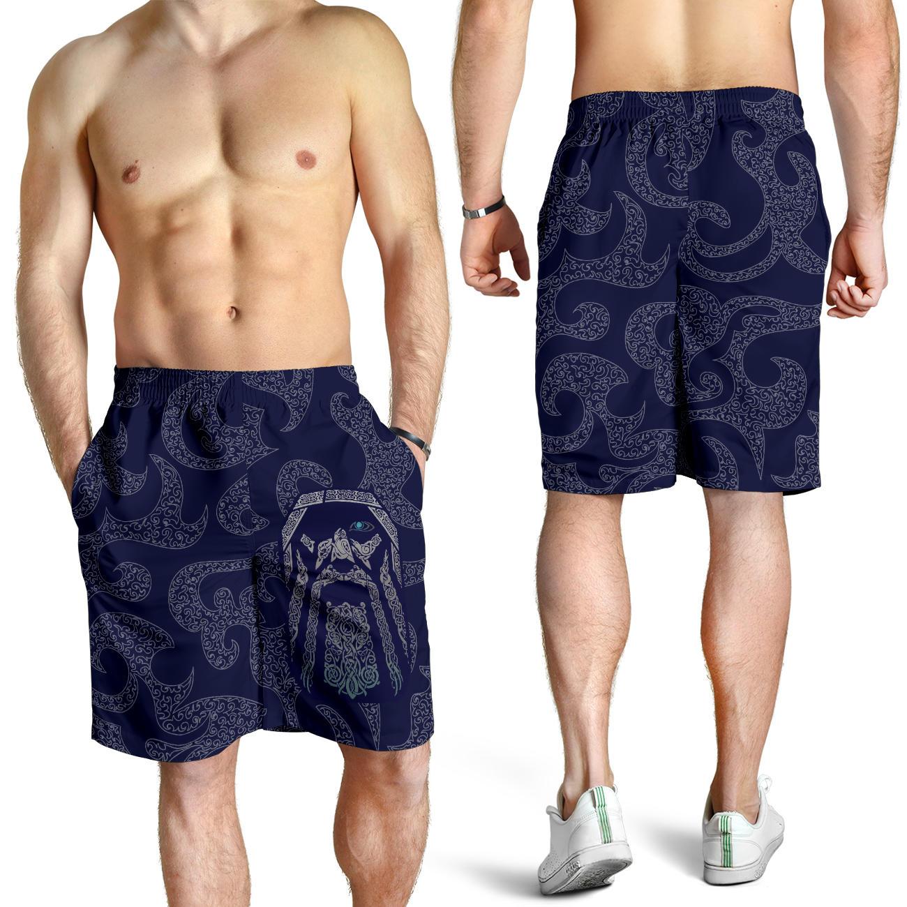 Viking All Over Print Men's Shorts Odin God Tattoo RLT12