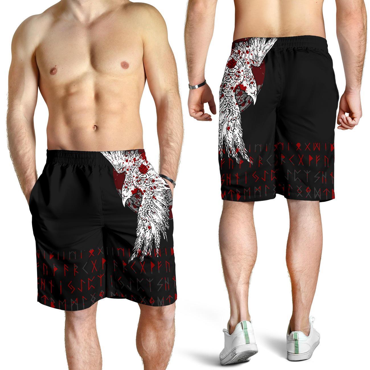 Viking Men's Shorts - Mystical Raven Tattoo Blood RLT12