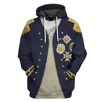 Nelson Uniform as worn at Trafalgar Napoleonic Wars British Navy Hoodie LT8