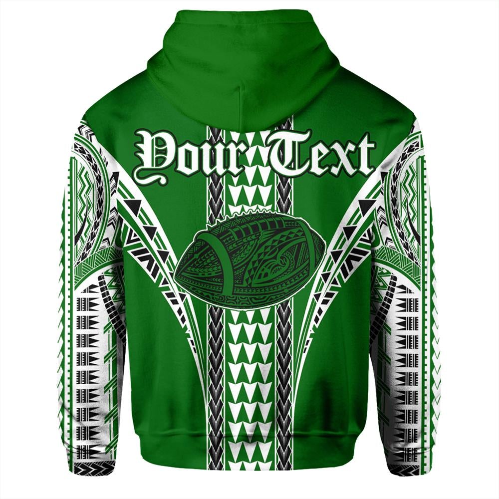 Custom Hawaii Hoodie Green Football Pullover Hoodie