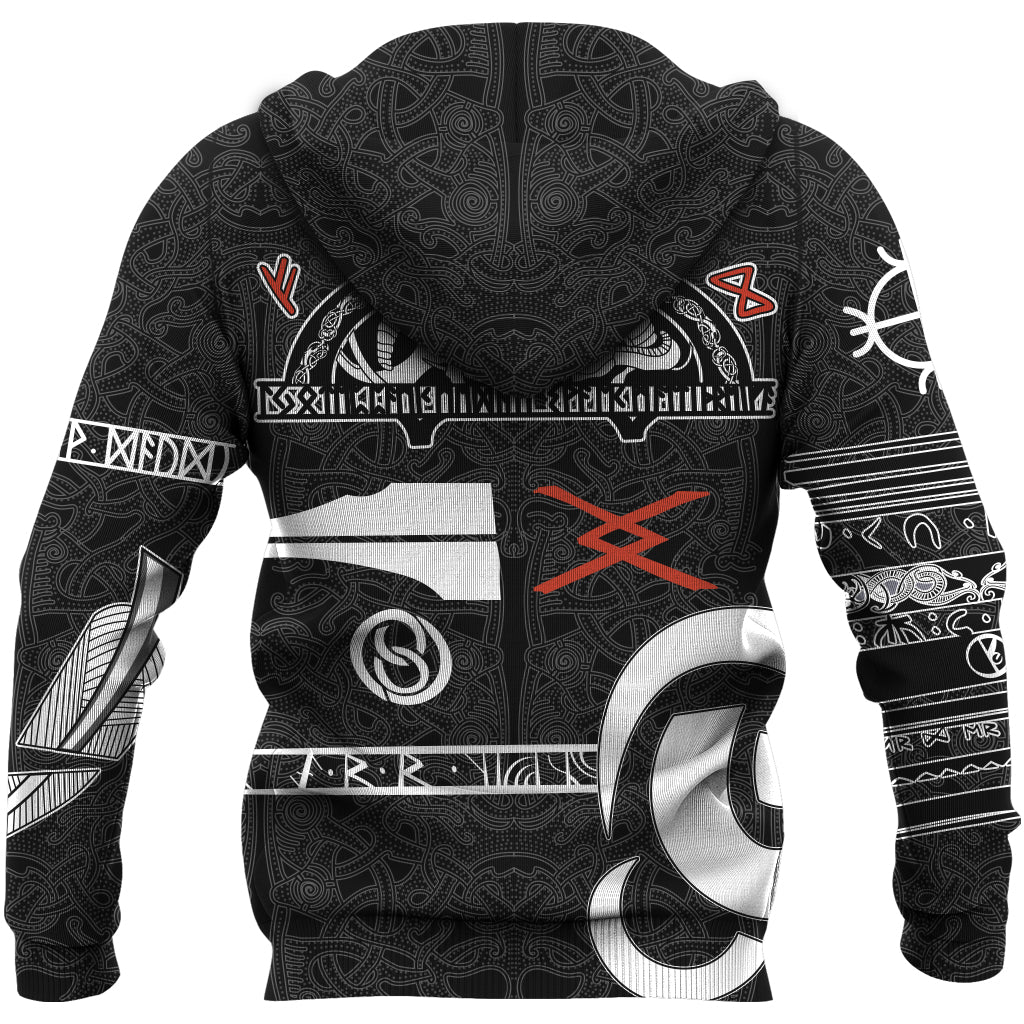 Viking Hoodie Raven Norse Mythology Tattoo RLT12