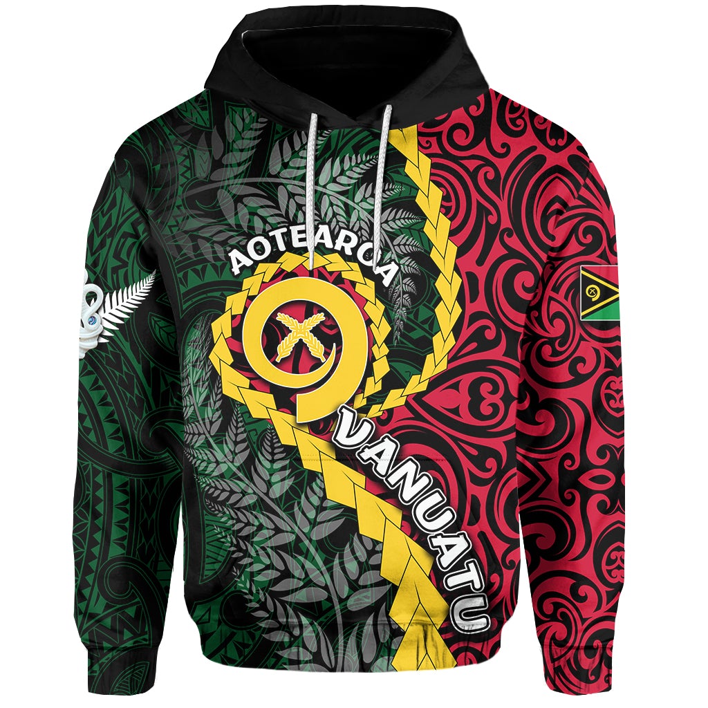 Vanuatu All Over Hoodie Mix Maori Silver Fern LT6