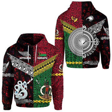 Vanuatu New Zealand Hoodie Together Red LT8