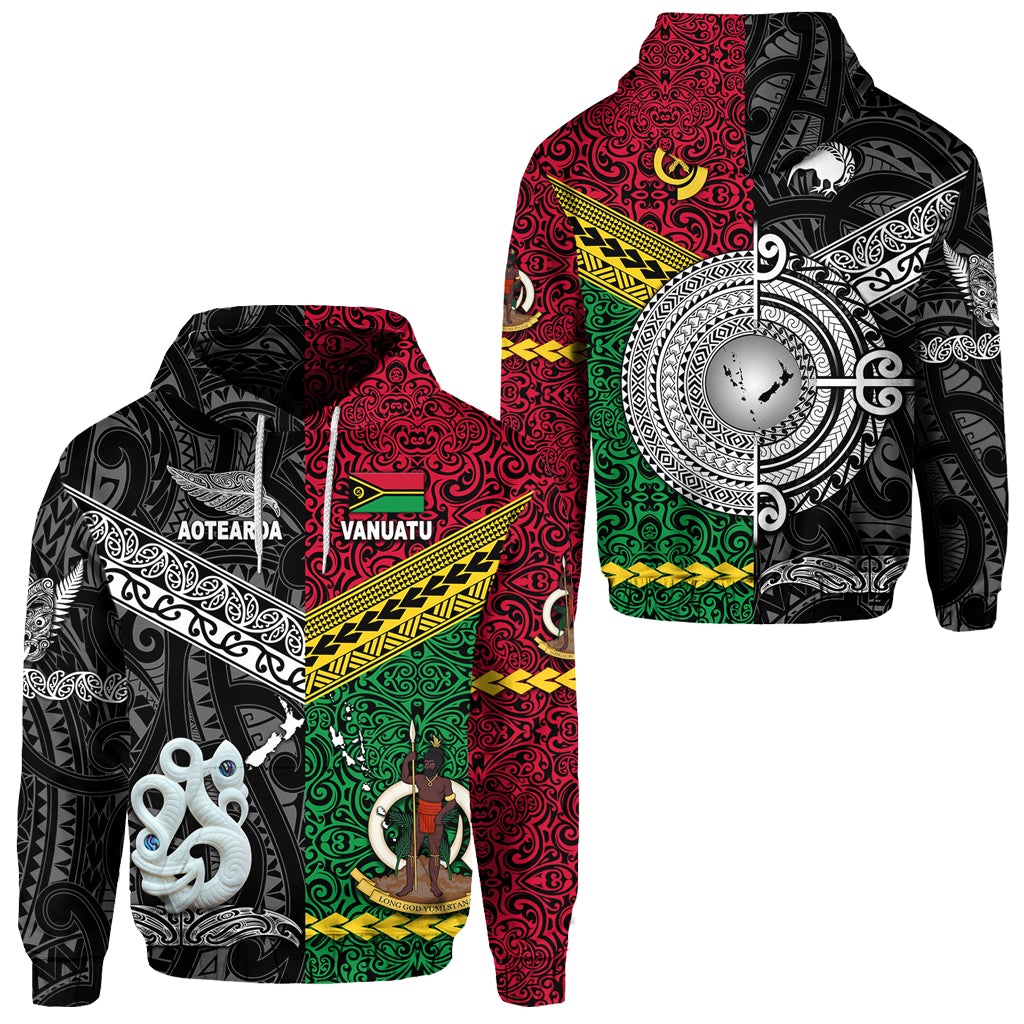 Vanuatu New Zealand Hoodie Together Black LT8