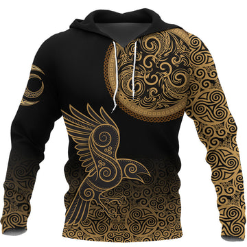 Viking Hoodie Triskele Raven Celtic RLT12