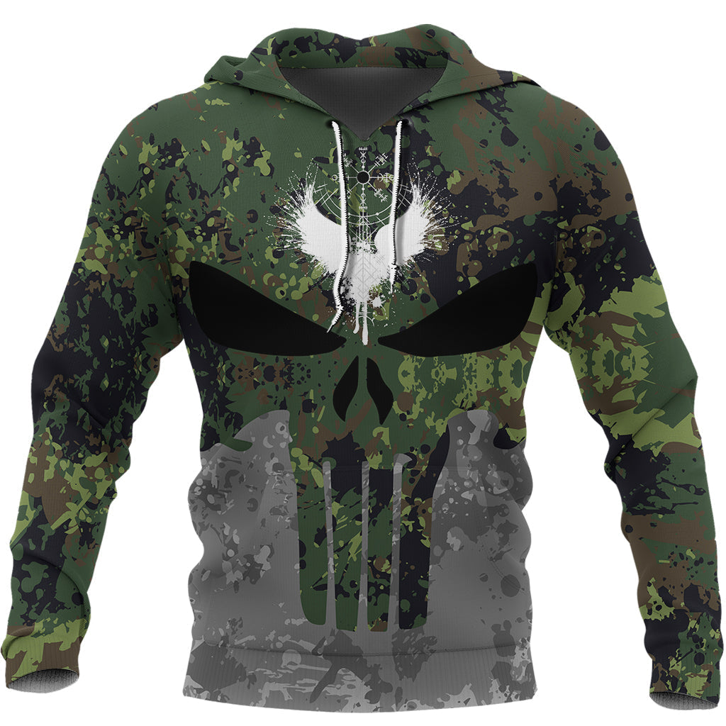 Viking Viking Skull Punisher Style Camo Hoodie RLT12