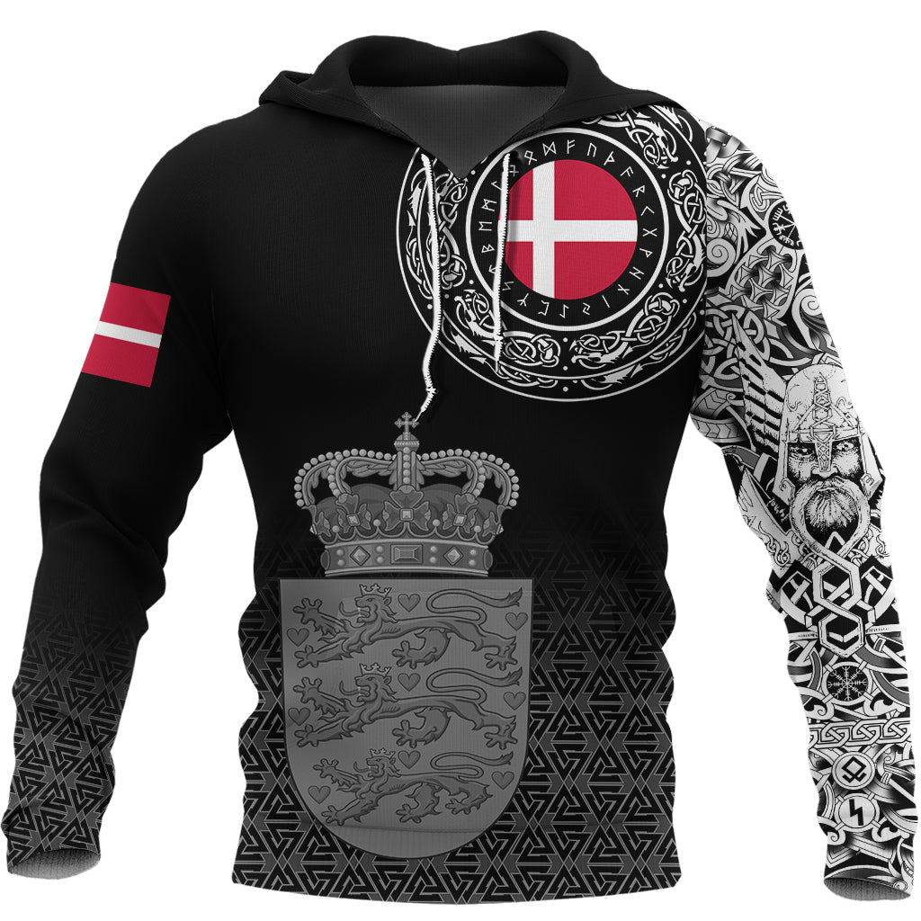 Viking Hoodie Denmark Coat Of Arms RLT12