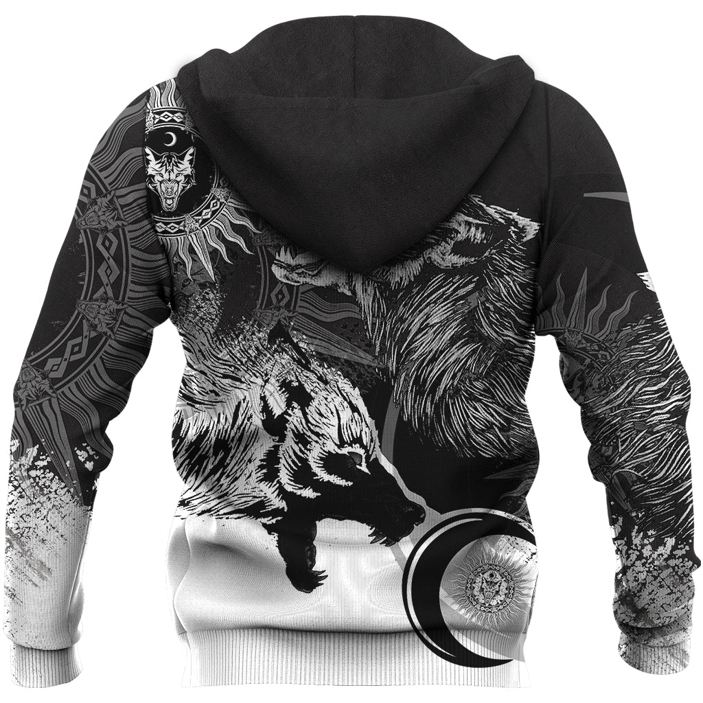 Viking Skoll and Hati New Style Hoodie RLT12