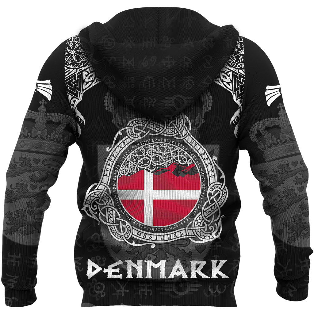 Viking Denmark Style Double Raven of Odin Zip Hoodie RLT12