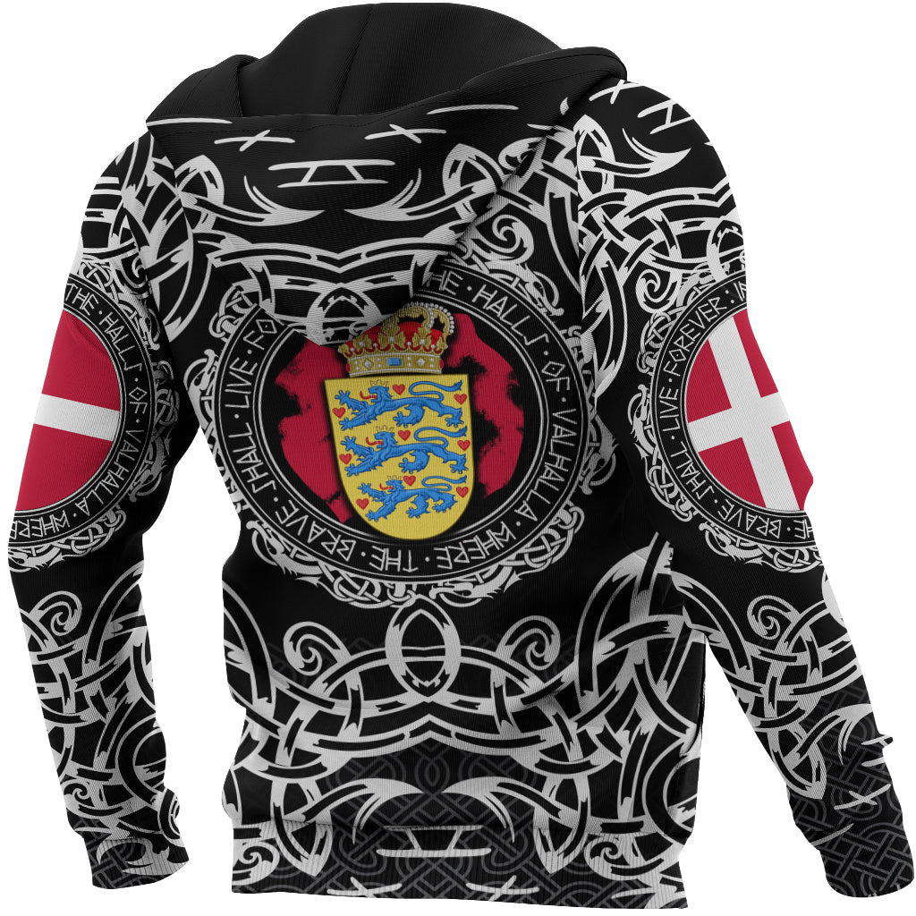 Viking Hoodie Denmark Viking Pattern RLT12