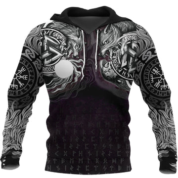 Viking Hoodie Hati and Skoll Valknut RLT12