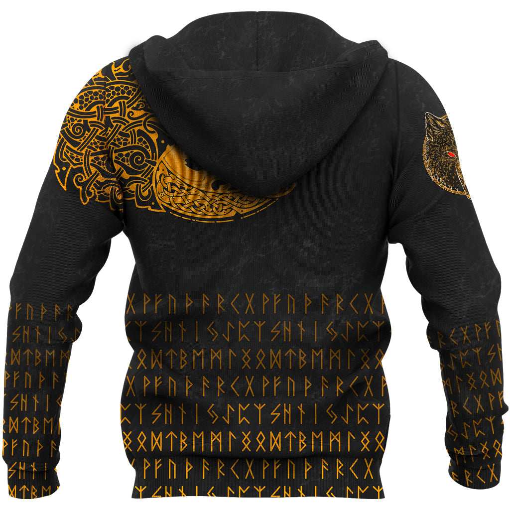 Viking Hoodie Fenrir Wolf Orange RLT12