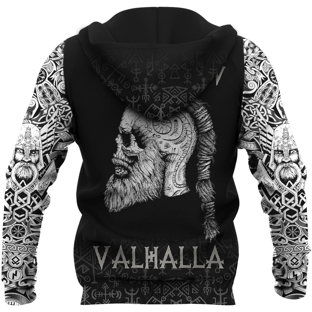 Viking Hoodie Raven and Skull RLT12