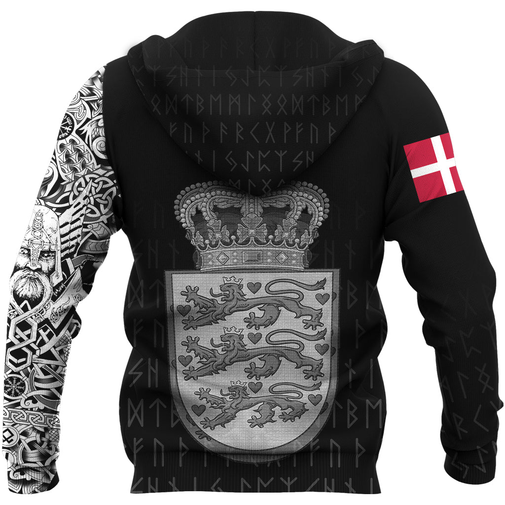 Viking Hoodie Danish and Raven Of Odin RLT12