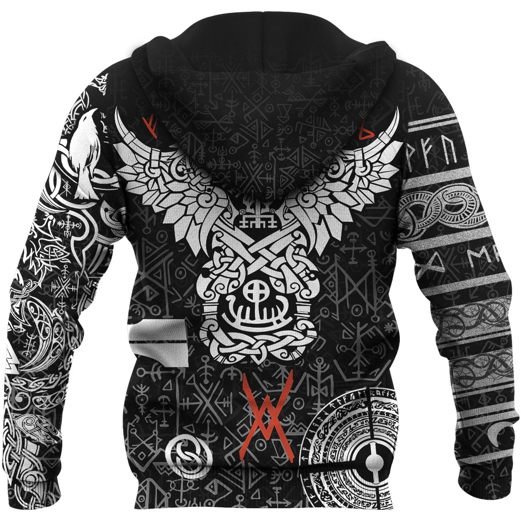 Viking Hoodie Odin and Raven Tattoo RLT12
