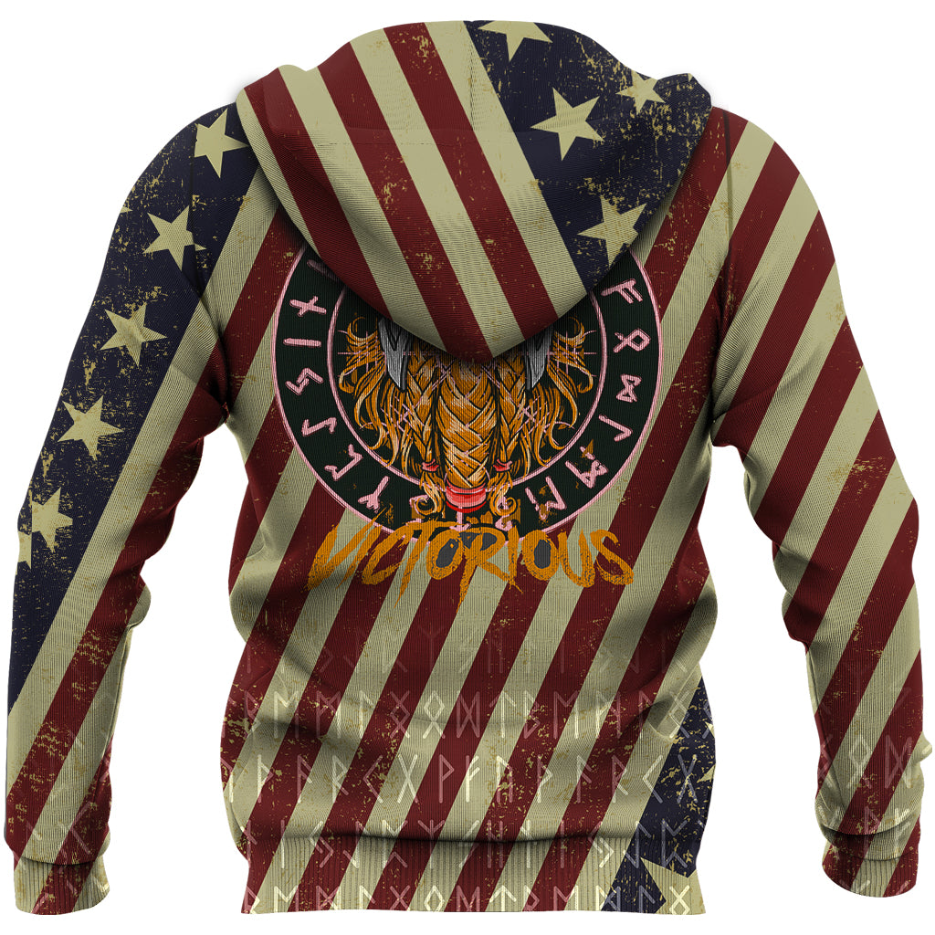 Viking Hoodie American Warrior Victorious RLT12