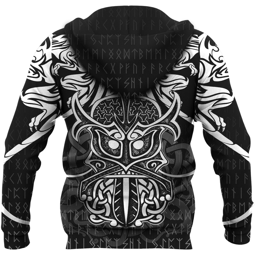 Viking Hoodie Njord and Dragon Tattoo RLT12