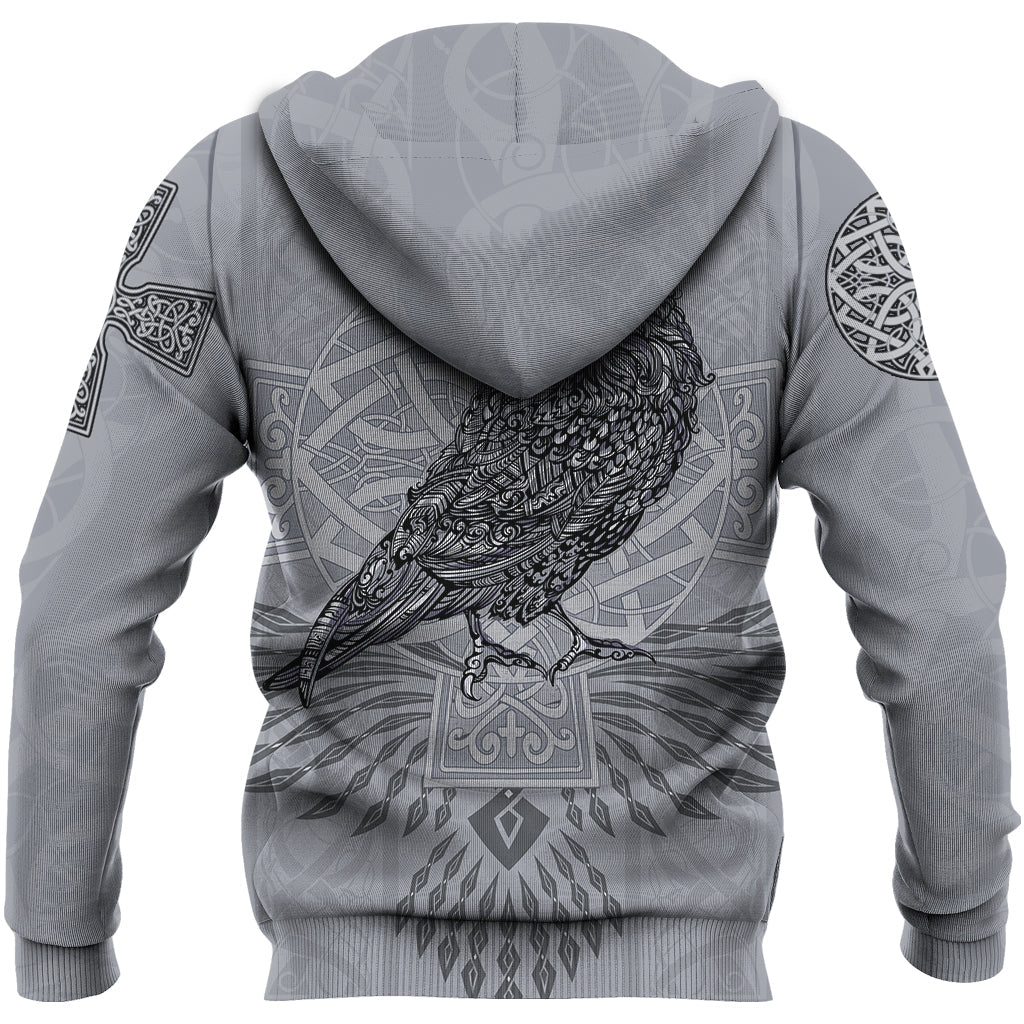 Viking Hoodie Odins Celtic Raven Scandinavian Tattoo RLT12