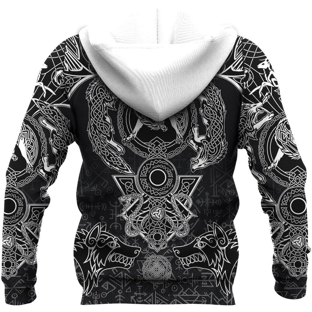 Viking Hoodie Fenrir and Skoll and Hati RLT12