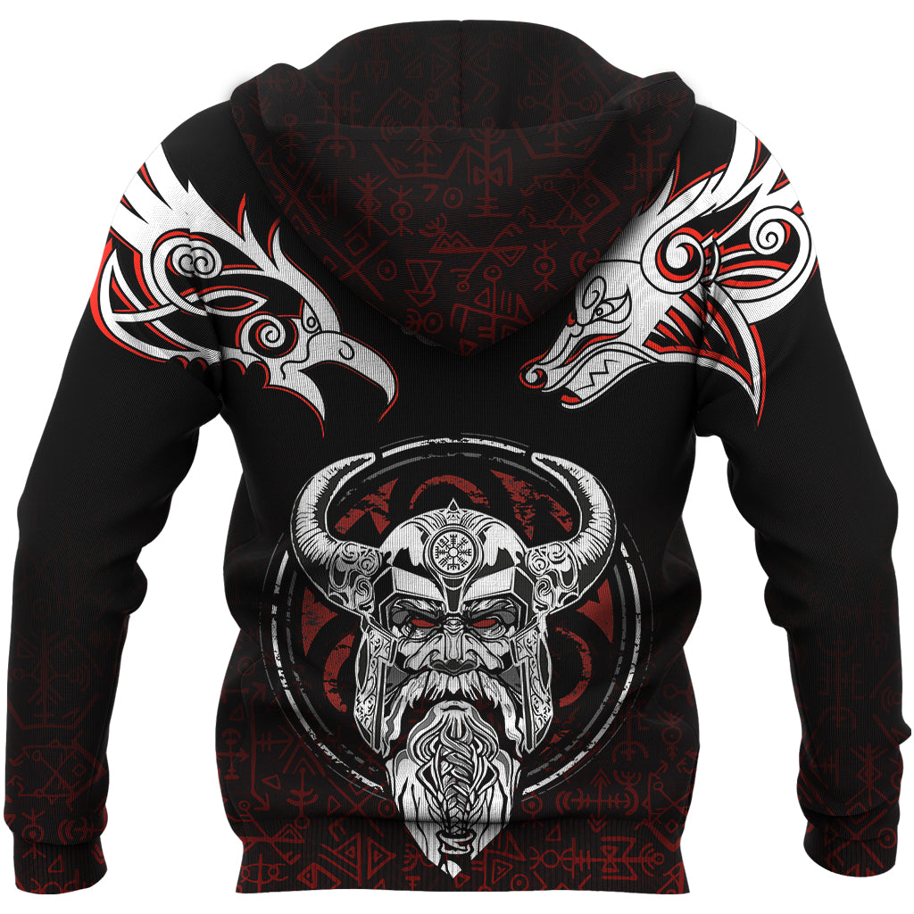 Viking Hoodie Odin, Raven, Fenrir and Valknut RLT12