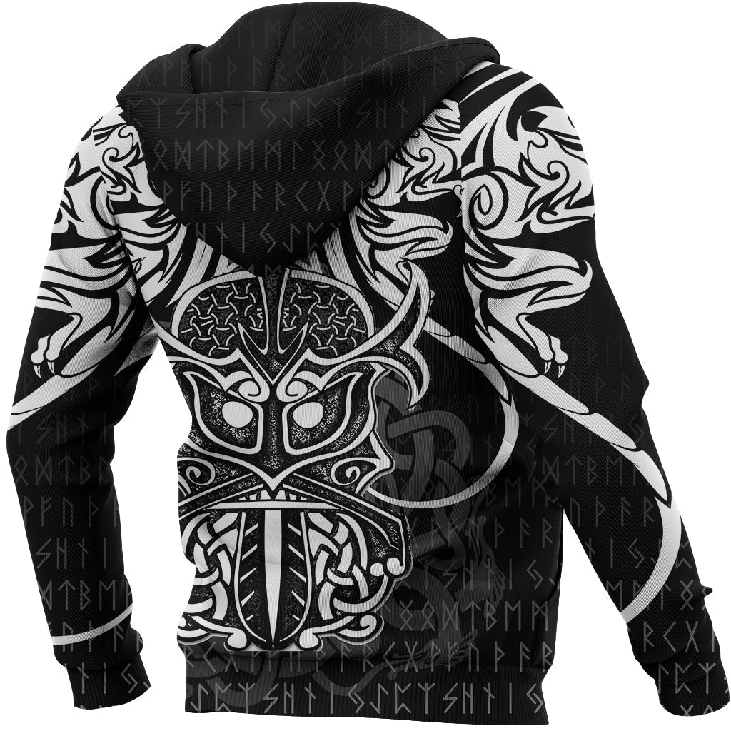 Viking Hoodie Njord and Dragon Tattoo RLT12