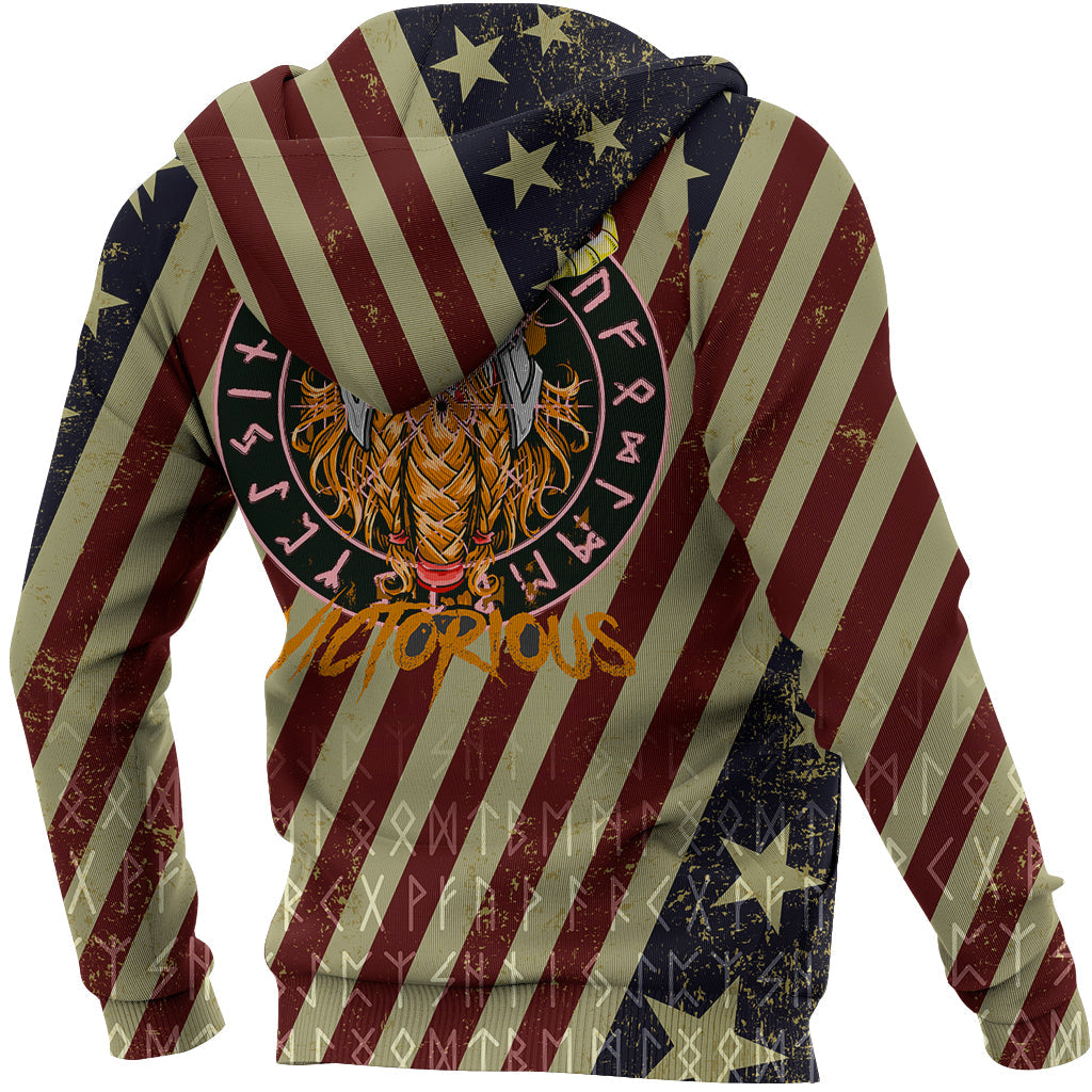 Viking Hoodie American Warrior Victorious RLT12