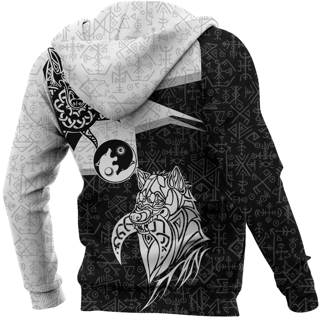 Viking Hoodie Skoll and Hati New Style RLT12